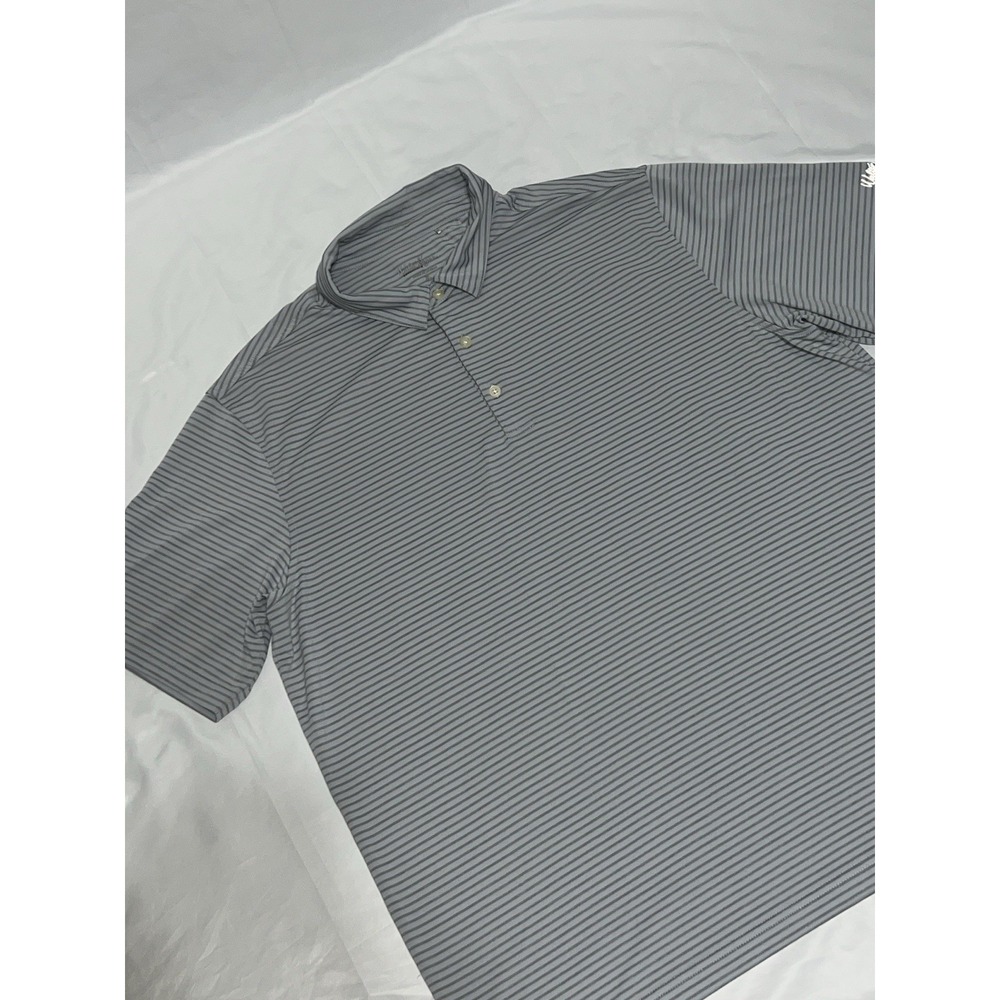 Walter Hagen Golf Polo Shirt Mens X-Large Light Gray Stripe Active Tennis Stripe
